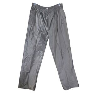 Vtg COLUMBIA Rain Pants Men's Size Large PVC Gray waterproof/Snap pockets